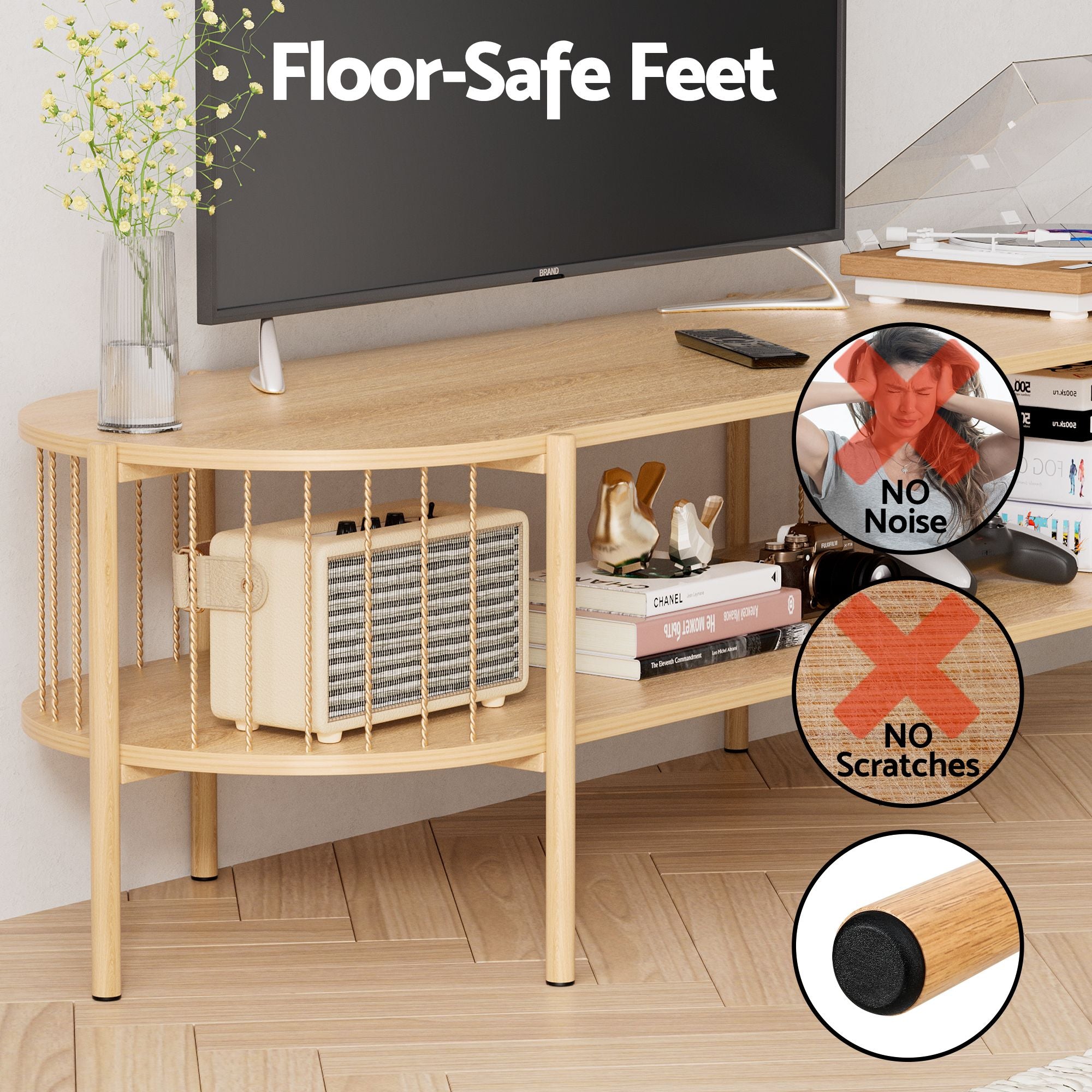 Artiss Swivel Floor Chair &amp; TV Entertainment Unit with Storage Shelf Set-Furniture > Bar Stools &amp; Chairs > Arm Chairs &amp; Recliners-PEROZ Accessories