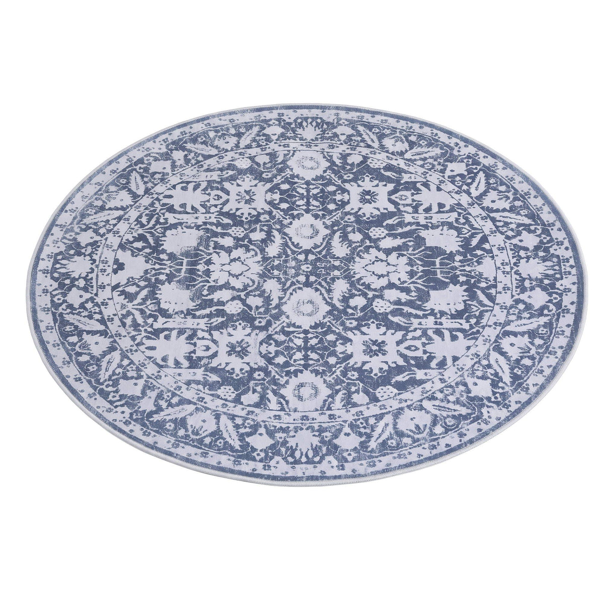 Artiss 120 cm Roung Rugs for Living Room Pad-Free Dense Dot Backing Stops Slipping &amp; Robot Vacuum Friendly, Vintage Carpet for Reading Nook Dining Area, 100% Polyester Washable-Home &amp; Garden > Rugs > Round Rugs-PEROZ Accessories