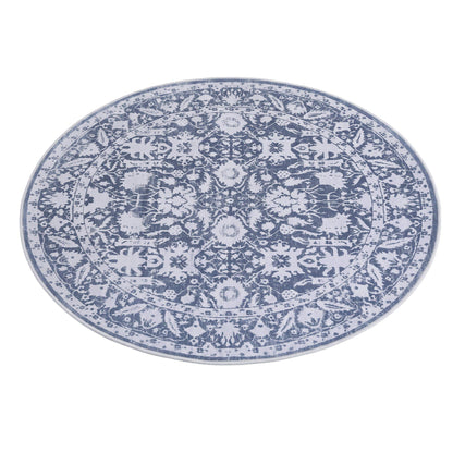 Artiss 120 cm Roung Rugs for Living Room Pad-Free Dense Dot Backing Stops Slipping &amp; Robot Vacuum Friendly, Vintage Carpet for Reading Nook Dining Area, 100% Polyester Washable-Home &amp; Garden > Rugs > Round Rugs-PEROZ Accessories