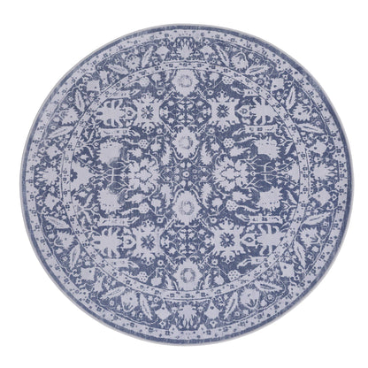 Artiss 120 cm Roung Rugs for Living Room Pad-Free Dense Dot Backing Stops Slipping &amp; Robot Vacuum Friendly, Vintage Carpet for Reading Nook Dining Area, 100% Polyester Washable-Home &amp; Garden > Rugs > Round Rugs-PEROZ Accessories
