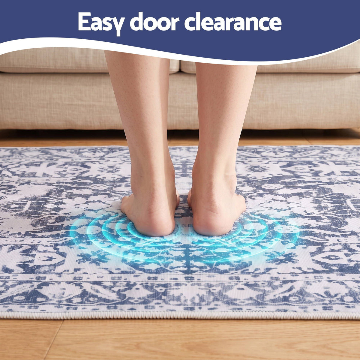 Artiss 60 x 180 cm Runner Rugs for Hallway Bedroom Pad-Free Dense Dot Backing Stops Slipping &amp; Robot Vacuum Friendly, Vintage Carpet for Reading Nook Dining Area, 100% Polyester Washable