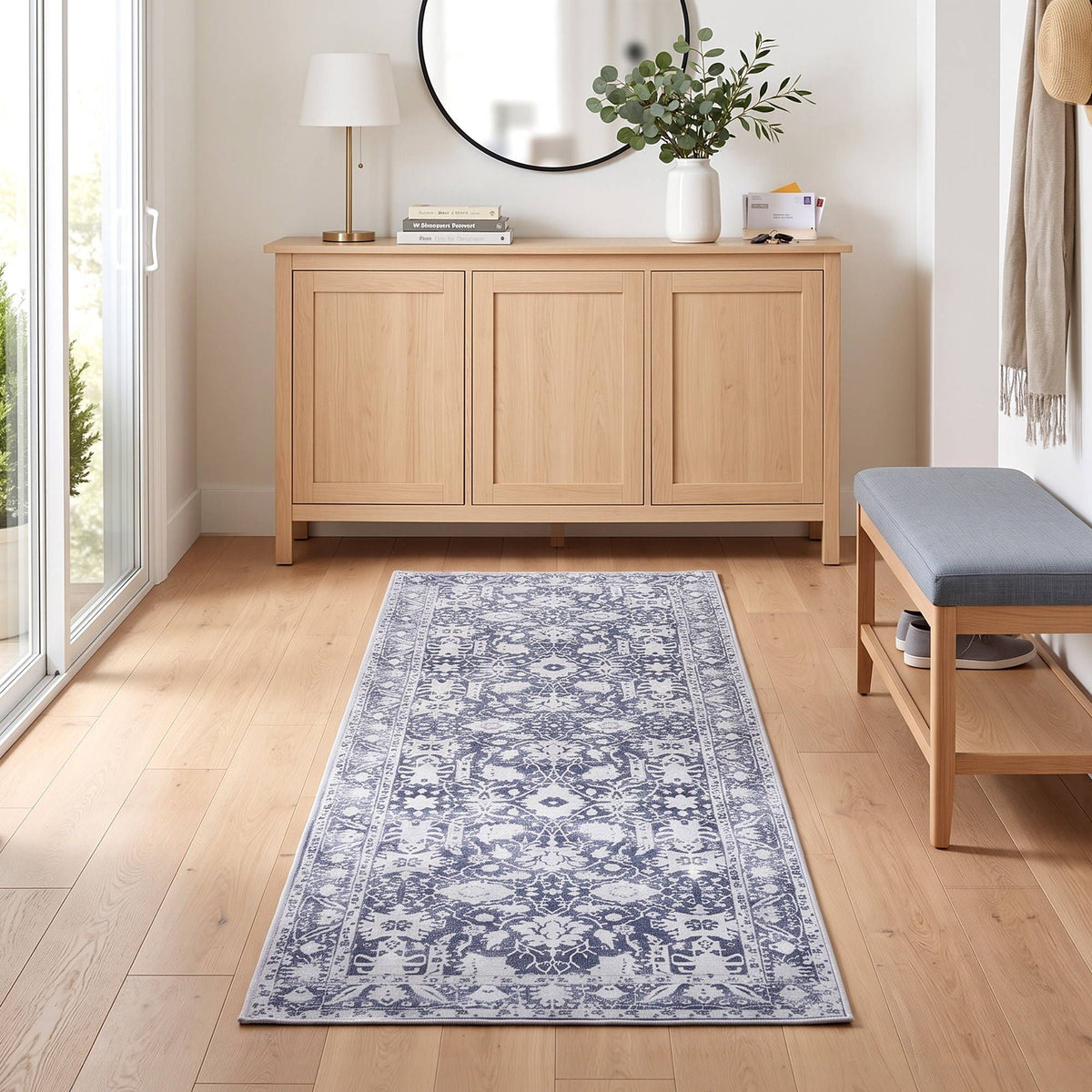 Artiss 60 x 180 cm Runner Rugs for Hallway Bedroom Pad-Free Dense Dot Backing Stops Slipping &amp; Robot Vacuum Friendly, Vintage Carpet for Reading Nook Dining Area, 100% Polyester Washable