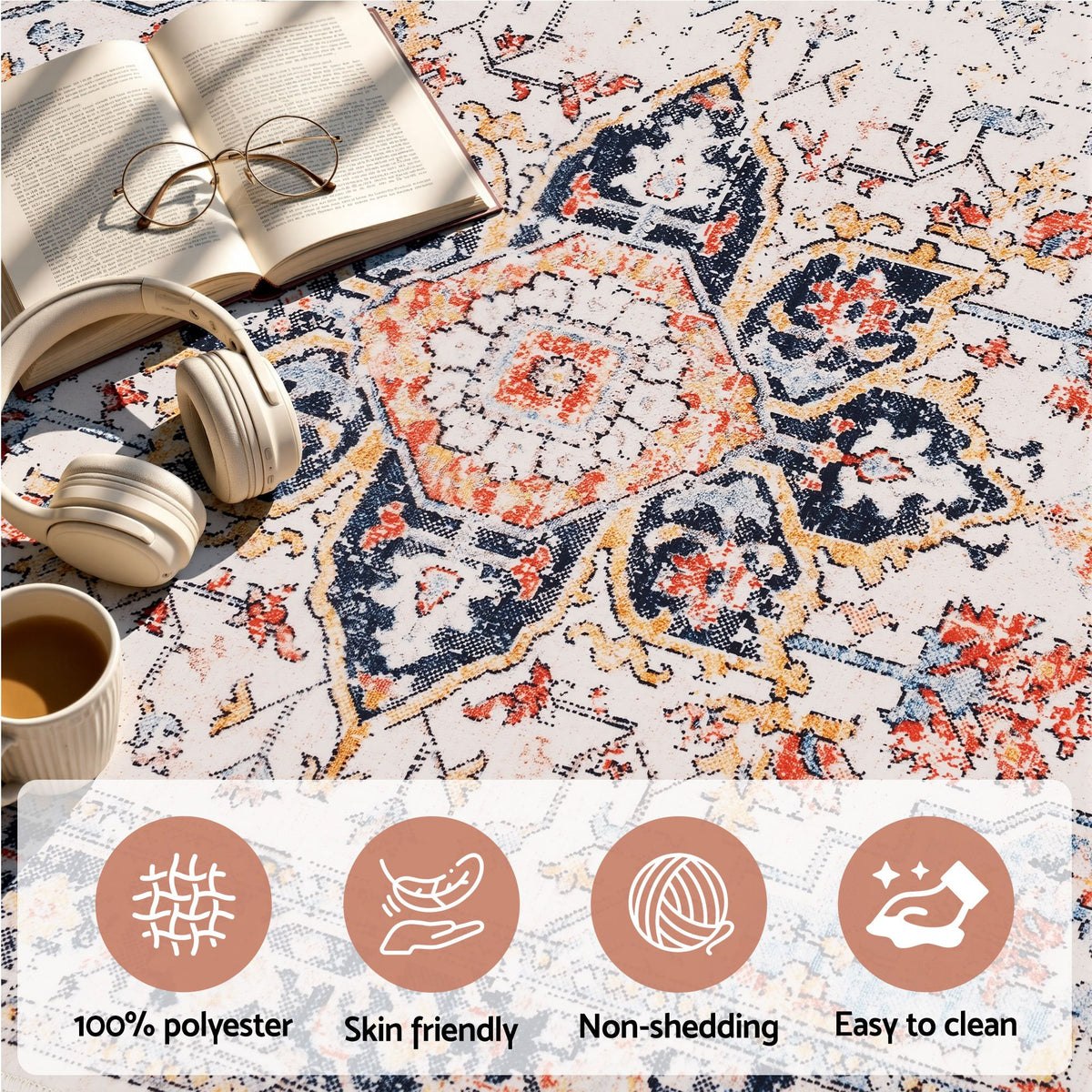 Artiss 60 x 120 cm Runner Rugs For Living Room No Heavy Rubber Crease-Free Foldable Design For Kitchen Entryway And Bedroom 100% Polyester Water-repellent Resistant Non-Shedding-Home &amp; Garden > Rugs > Round Rugs-PEROZ Accessories