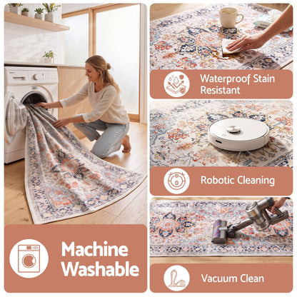Artiss 60 x 120 cm Runner Rugs For Living Room No Heavy Rubber Crease-Free Foldable Design For Kitchen Entryway And Bedroom 100% Polyester Water-repellent Resistant Non-Shedding-Home &amp; Garden > Rugs > Round Rugs-PEROZ Accessories