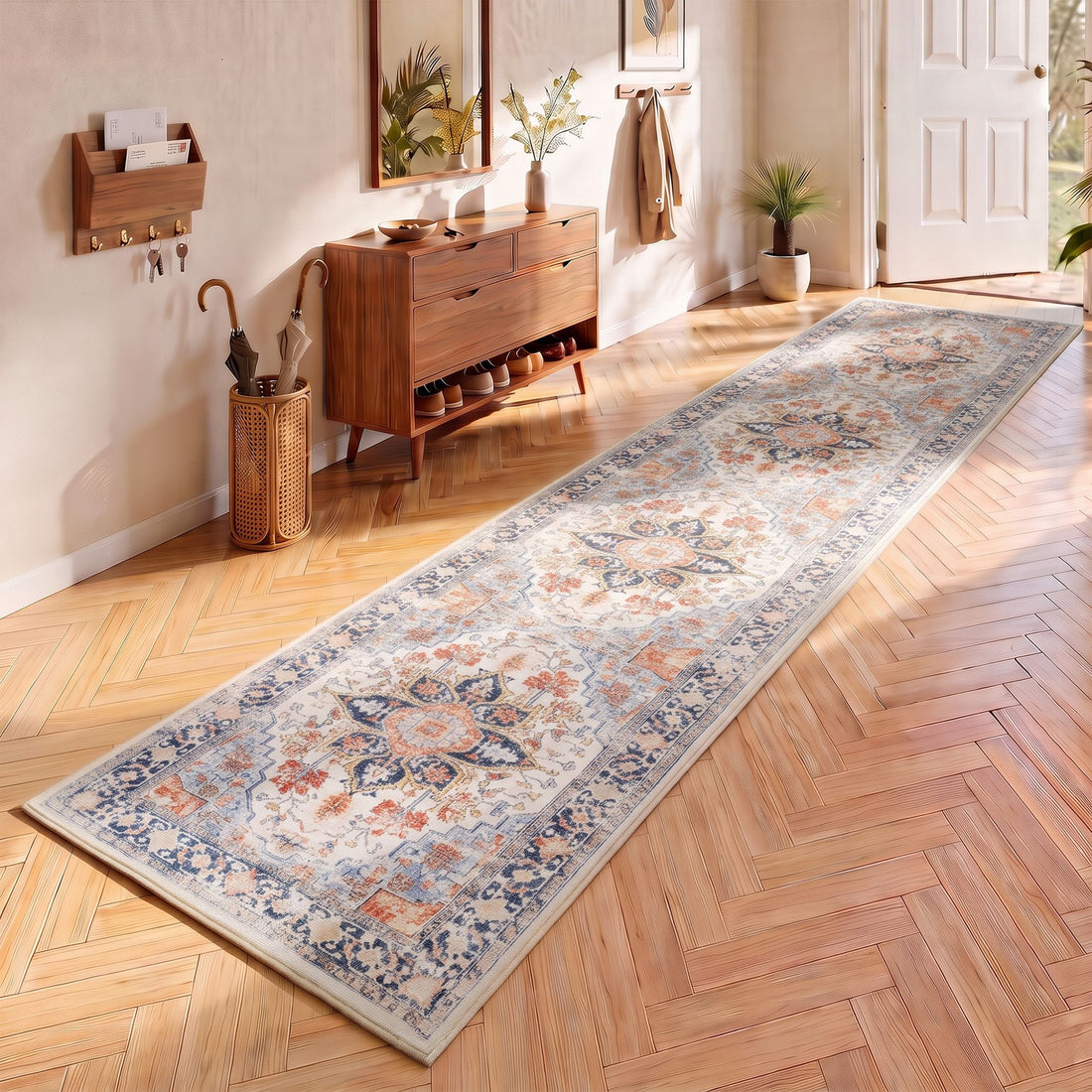 Artiss 60 x 300 cm Runner Rugs For Living Room No Heavy Rubber Crease-Free Foldable Design For Kitchen Entryway And Bedroom 100% Polyester Water-repellent Resistant Non-Shedding-Home &amp; Garden > Rugs > Round Rugs-PEROZ Accessories