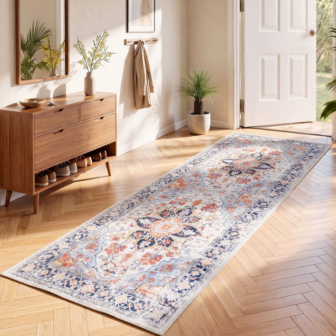 Artiss 80 x 180 cm Runner Rugs For Living Room No Heavy Rubber Crease-Free Foldable Design For Kitchen Entryway And Bedroom 100% Polyester Water-repellent Resistant Non-Shedding-Home &amp; Garden > Rugs > Round Rugs-PEROZ Accessories