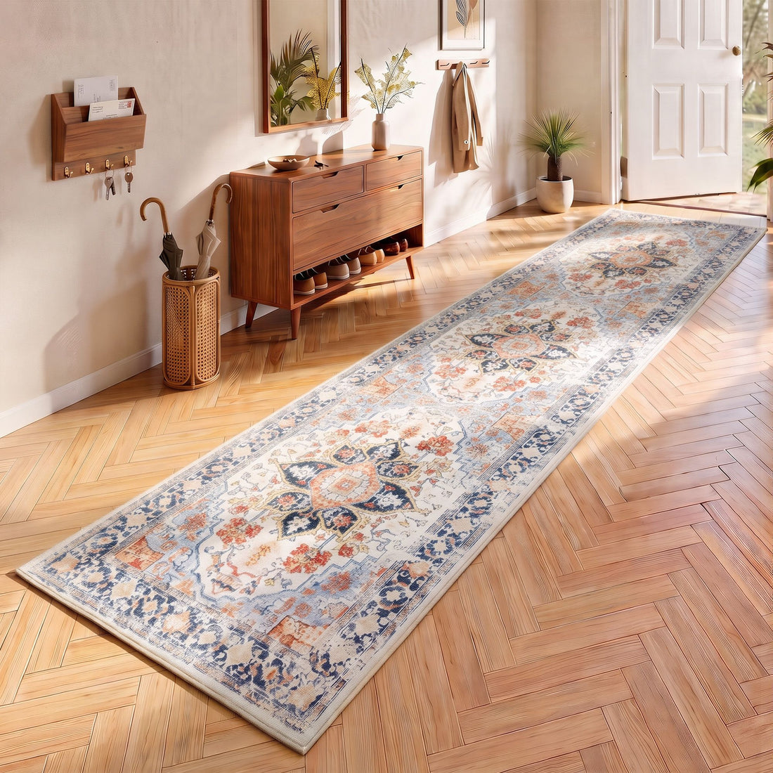 Artiss 80 x 300 cm Runner Rugs For Living Room No Heavy Rubber Crease-Free Foldable Design For Kitchen Entryway And Bedroom 100% Polyester Water-repellent Resistant Non-Shedding-Home &amp; Garden > Rugs > Round Rugs-PEROZ Accessories