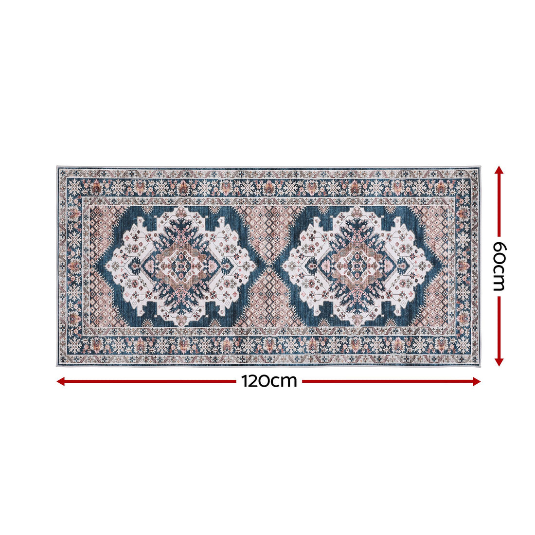 Artiss 60 x 120 cm Washable Runner Area Rug No Hard Glue Quilt-Like Soft for Home Decor, 0.5cm Ultra-Thin Pet Friendly Bohemian Medallion Bedroom Carpet-Home &amp; Garden > Rugs > Round Rugs-PEROZ Accessories