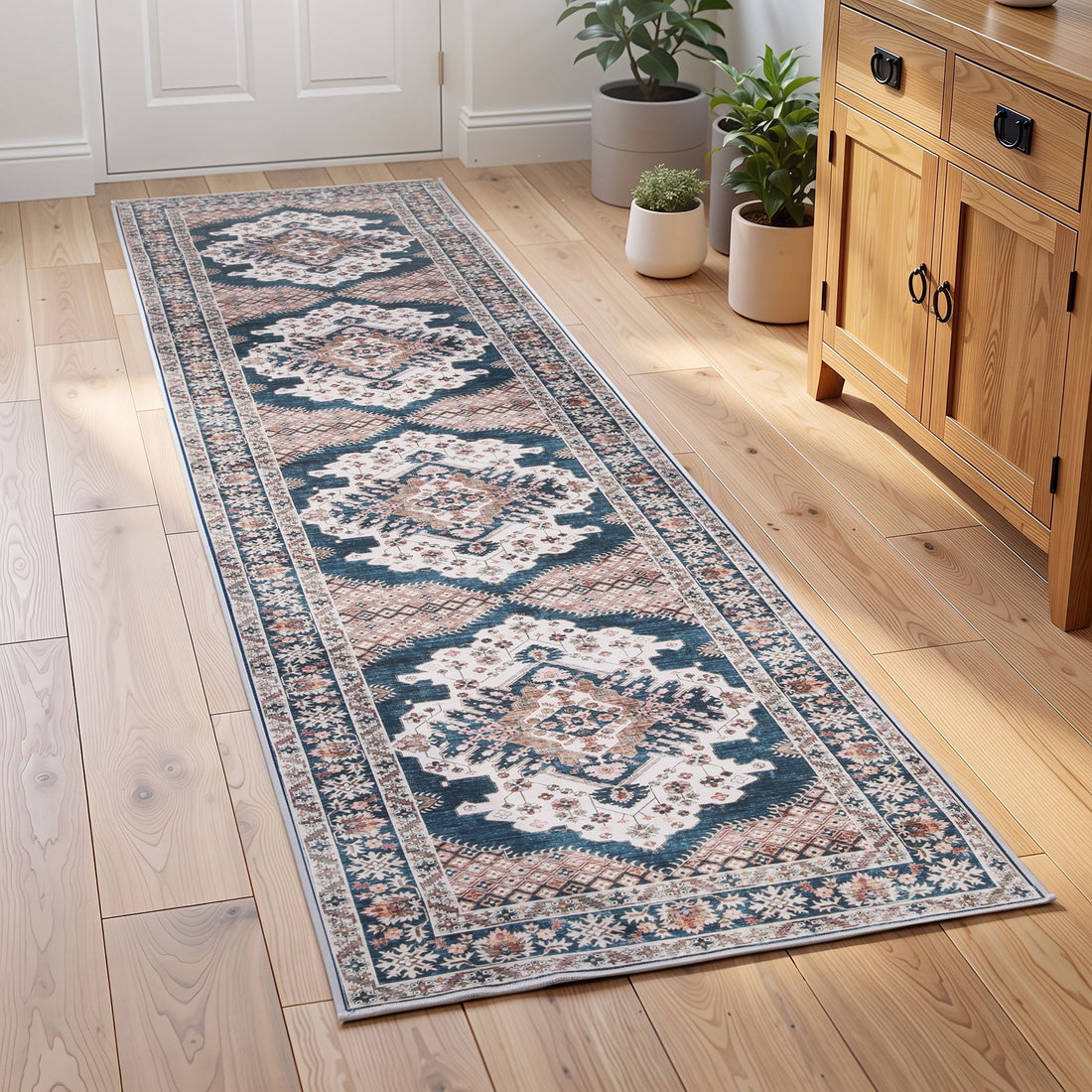 Artiss 60 x 300 cm Washable Runner Area Rug No Hard Glue Quilt-Like Soft for Home Decor, 0.5cm Ultra-Thin Pet Friendly Bohemian Medallion Bedroom Carpet-Home &amp; Garden > Rugs > Round Rugs-PEROZ Accessories