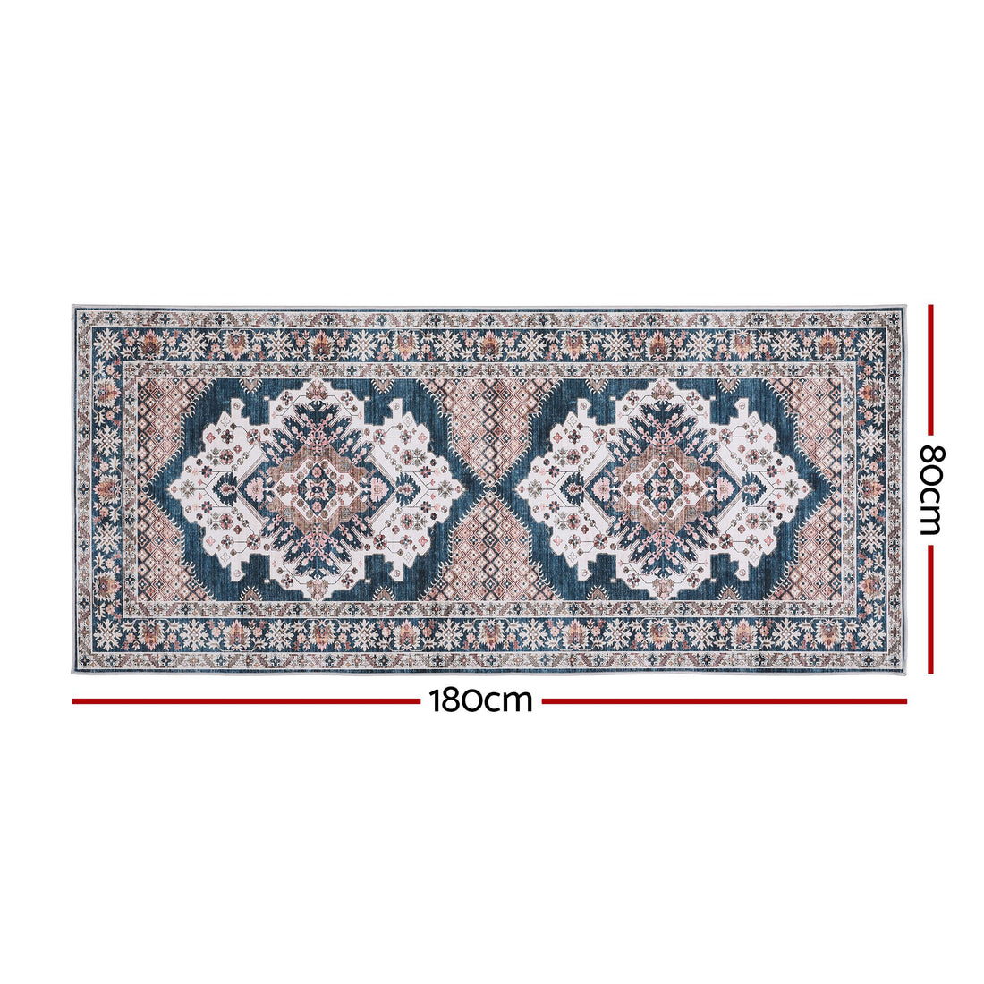 Artiss 80 x 180 cm Washable Runner Area Rug No Hard Glue Quilt-Like Soft for Home Decor, 0.5cm Ultra-Thin Pet Friendly Bohemian Medallion Bedroom Carpet-Home &amp; Garden > Rugs > Round Rugs-PEROZ Accessories