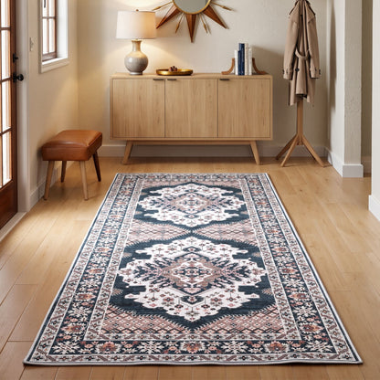 Artiss 80 x 180 cm Washable Runner Area Rug No Hard Glue Quilt-Like Soft for Home Decor, 0.5cm Ultra-Thin Pet Friendly Bohemian Medallion Bedroom Carpet