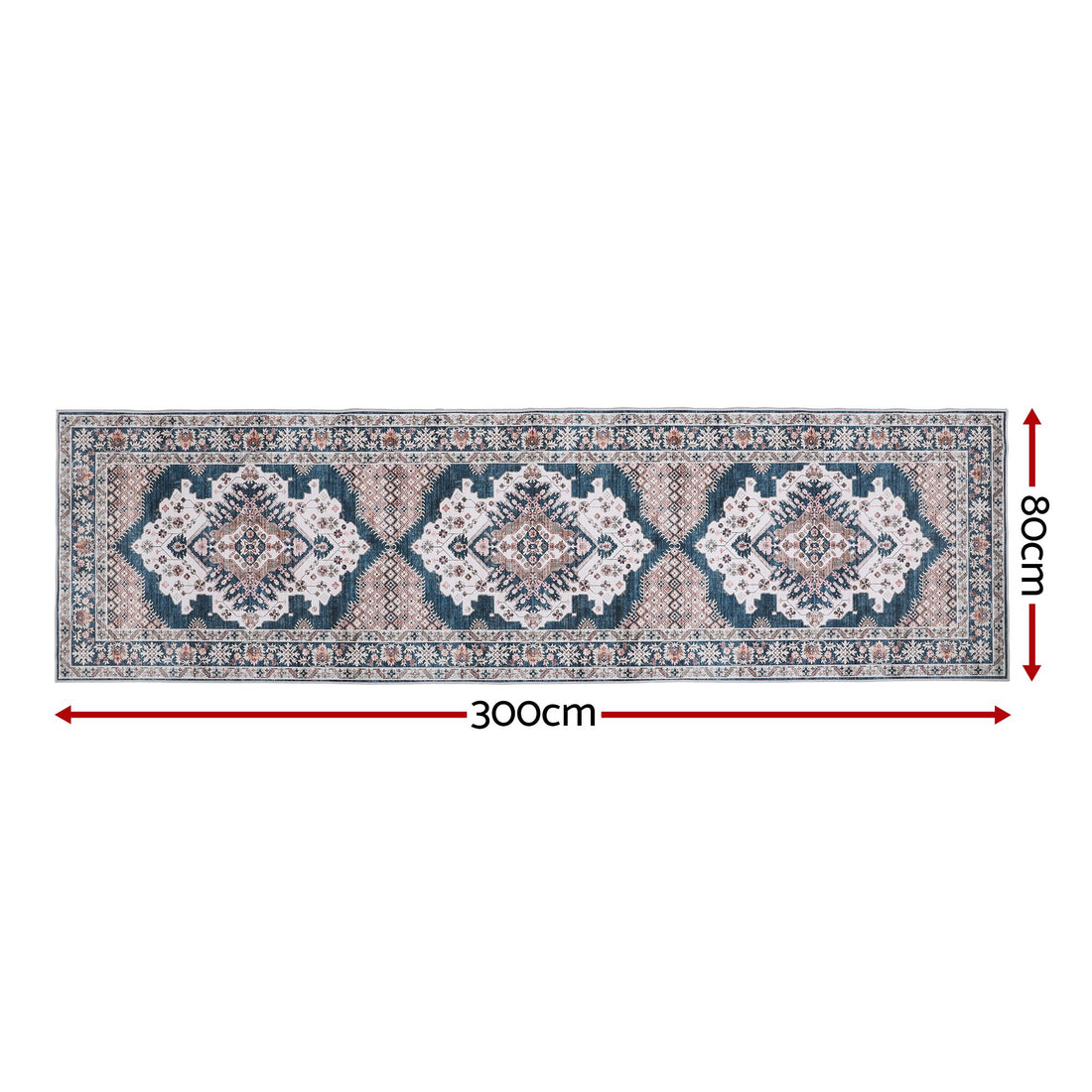 Artiss 80 x 300 cm Washable Runner Area Rug No Hard Glue Quilt-Like Soft for Home Decor, 0.5cm Ultra-Thin Pet Friendly Bohemian Medallion Bedroom Carpet-Home &amp; Garden > Rugs > Round Rugs-PEROZ Accessories