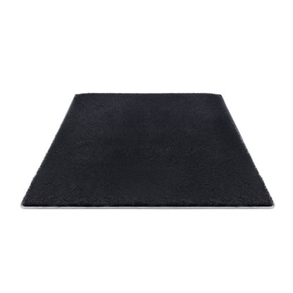 Artiss Floor Rug 140x200cm Plush Area Shaggy Rug Living Room Bedroom Carpet Black-Home &amp; Garden > Rugs > Floor Rugs-PEROZ Accessories