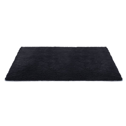 Artiss Floor Rug 160x230cm Plush Area Shaggy Rug Living Room Bedroom Carpet Black-Home &amp; Garden > Rugs > Floor Rugs-PEROZ Accessories