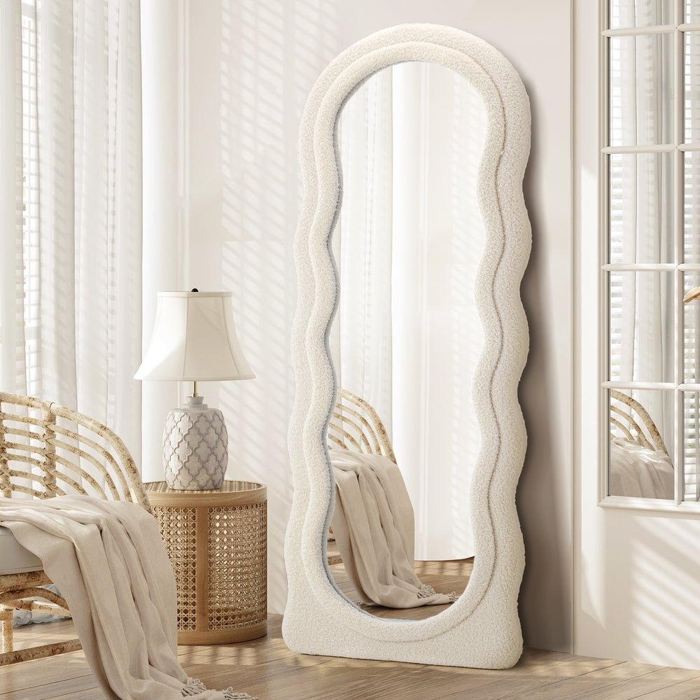 Oikiture Full Length Mirror 160cm Boucle Floor Mirrors-Full Length Mirrors-PEROZ Accessories