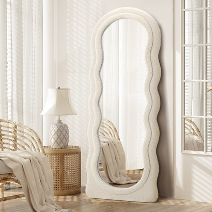 Oikiture Full Length Mirror 160cm Boucle Floor Mirrors-Full Length Mirrors-PEROZ Accessories