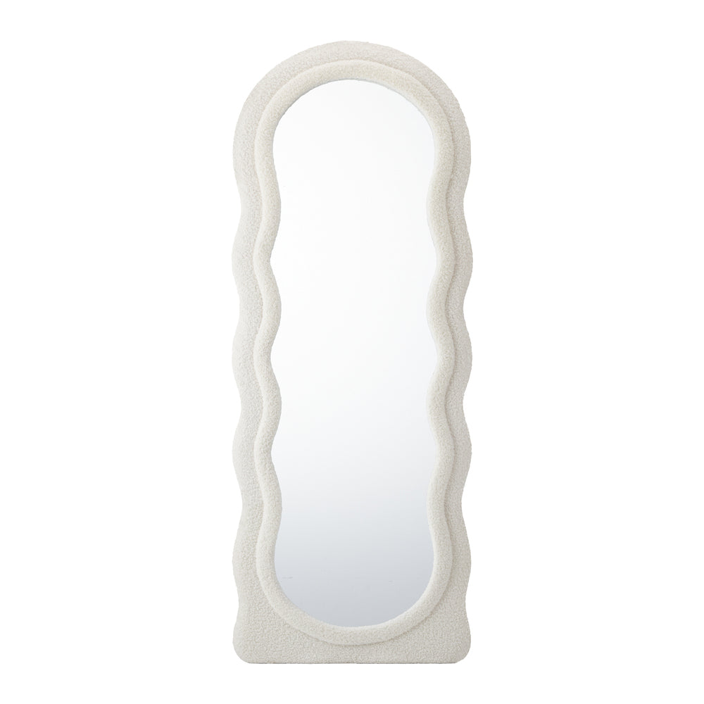 Oikiture Full Length Mirror 160cm Boucle Floor Mirrors-Full Length Mirrors-PEROZ Accessories