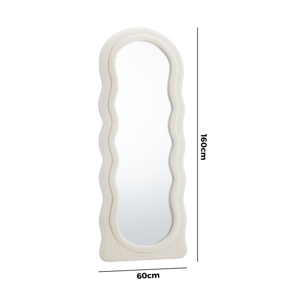 Oikiture Full Length Mirror 160cm Boucle Floor Mirrors-Full Length Mirrors-PEROZ Accessories