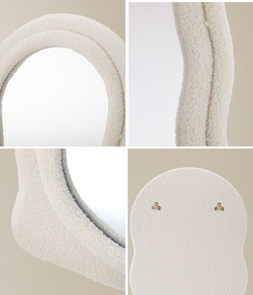 Oikiture Full Length Mirror 160cm Boucle Floor Mirrors-Full Length Mirrors-PEROZ Accessories