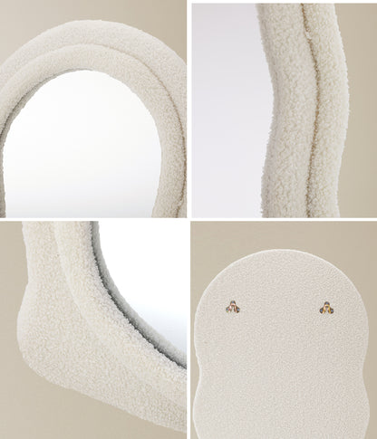 Oikiture Full Length Mirror 160cm Boucle Floor Mirrors-Full Length Mirrors-PEROZ Accessories