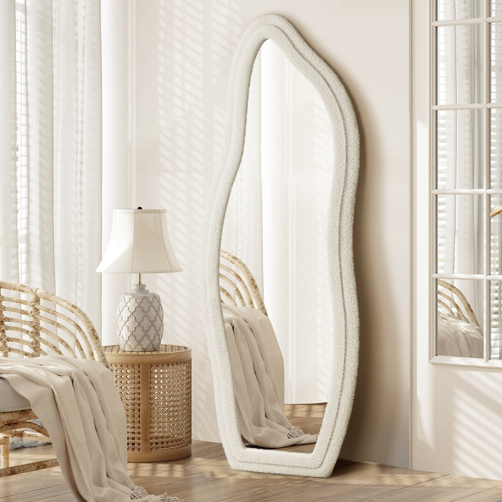 Oikiture Full Length Mirror Boucle Floor Mirrors 160cm-Full Length Mirrors-PEROZ Accessories