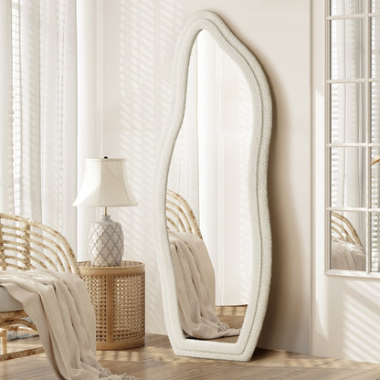 Oikiture Full Length Mirror Boucle Floor Mirrors 160cm-Full Length Mirrors-PEROZ Accessories