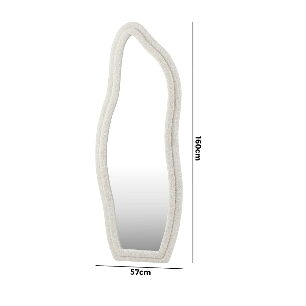 Oikiture Full Length Mirror Boucle Floor Mirrors 160cm-Full Length Mirrors-PEROZ Accessories