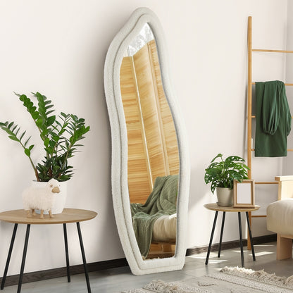 Oikiture Full Length Mirror Boucle Floor Mirrors 160cm-Full Length Mirrors-PEROZ Accessories