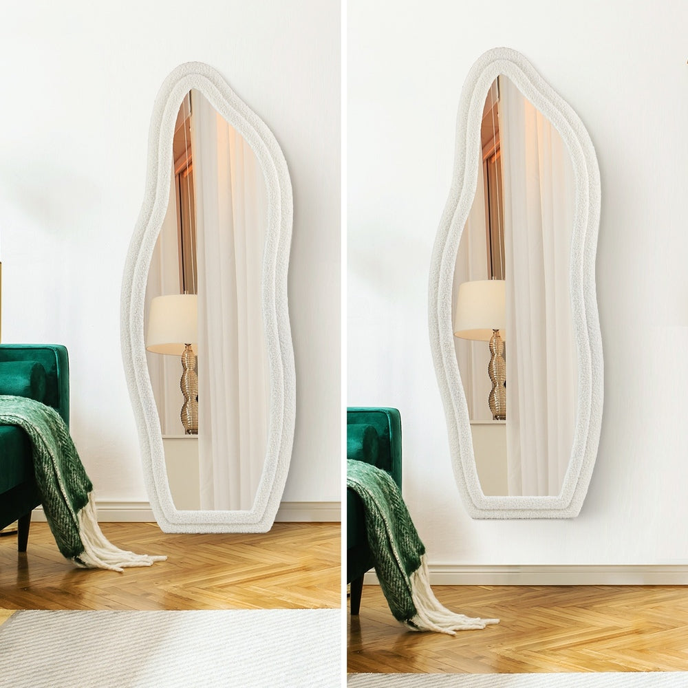 Oikiture Full Length Mirror Boucle Floor Mirrors 160cm-Full Length Mirrors-PEROZ Accessories
