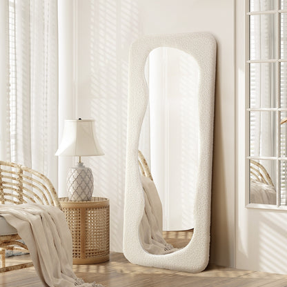 Oikiture Full Length Mirror 160x60cm Boucle Floor Mirrors-Full Length Mirrors-PEROZ Accessories