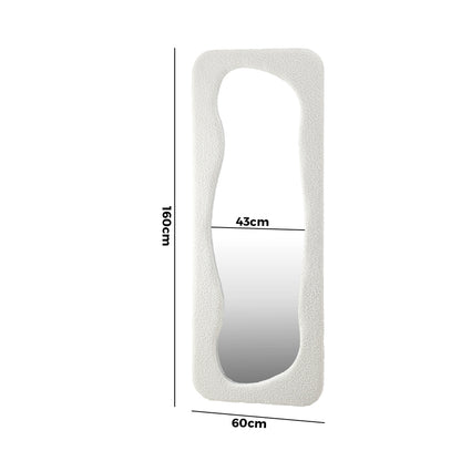 Oikiture Full Length Mirror 160x60cm Boucle Floor Mirrors-Full Length Mirrors-PEROZ Accessories