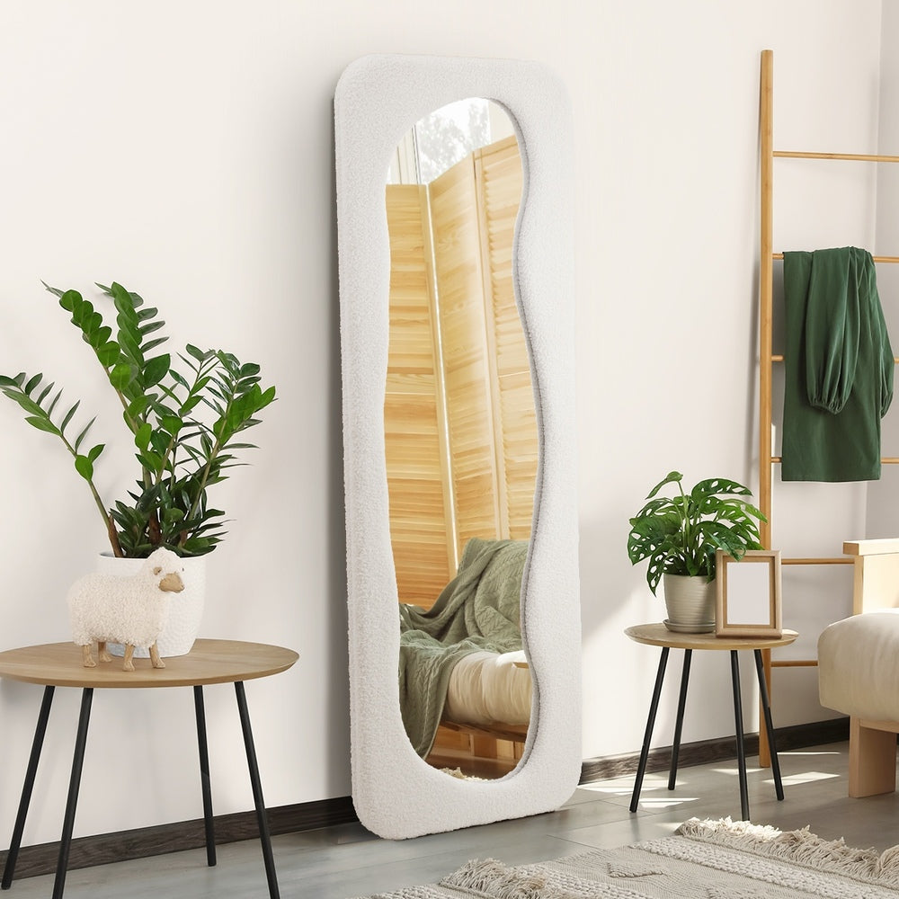 Oikiture Full Length Mirror 160x60cm Boucle Floor Mirrors-Full Length Mirrors-PEROZ Accessories