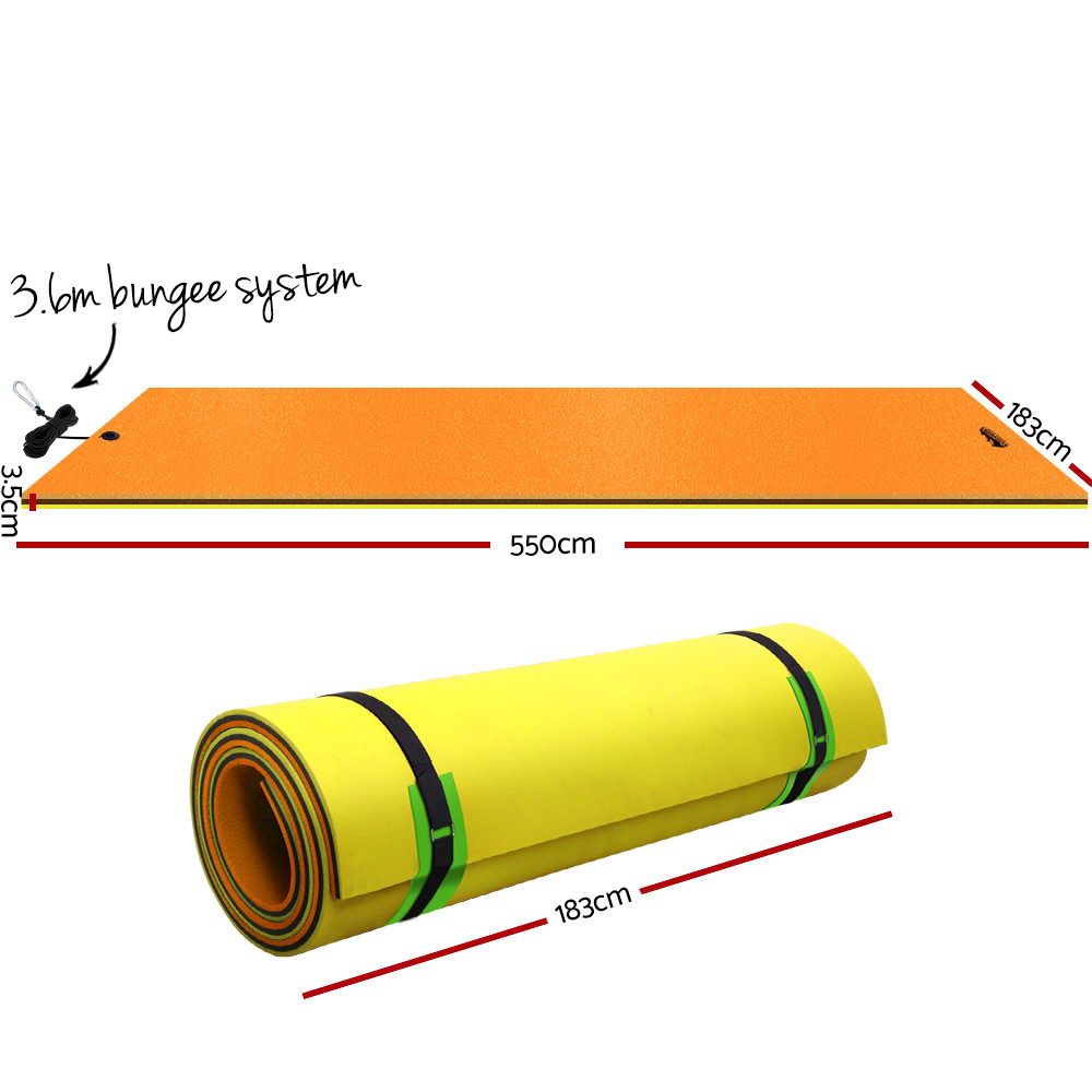 Weisshorn Floating Water Mat 5.5x1.8m Foam Pad Swimming Pool Island Platform-Home &amp; Garden > Pool &amp; Accessories-PEROZ Accessories