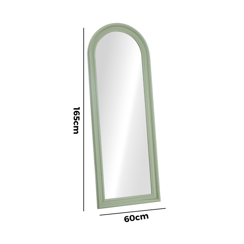 Oikiture Full Length Mirror Elegance Arch 165x60cm Green Wood-Full Length Mirror-PEROZ Accessories