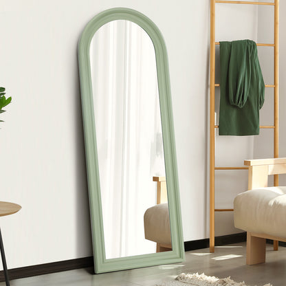 Oikiture Full Length Mirror Elegance Arch 165x60cm Green Wood-Full Length Mirror-PEROZ Accessories