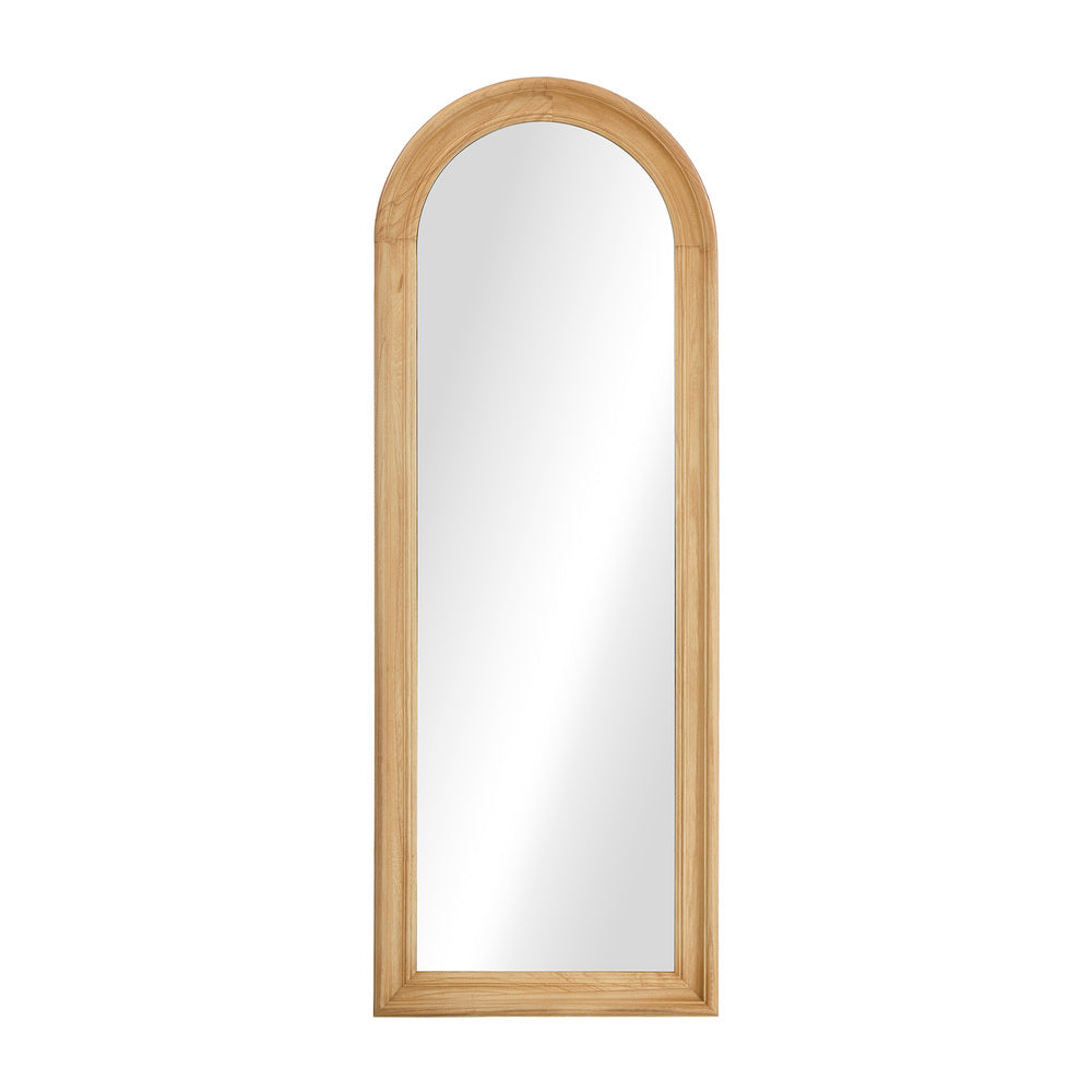 Oikiture Full Length Mirror Elegance Arch 165x60cm Natural Wood-Full Length Mirror-PEROZ Accessories