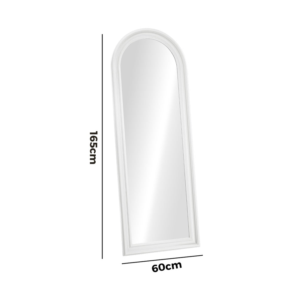 Oikiture Full Length Mirror Elegance Arch 165x60cm White Wood-Full Length Mirror-PEROZ Accessories