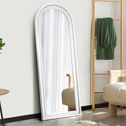 Oikiture Full Length Mirror Elegance Arch 165x60cm White Wood-Full Length Mirror-PEROZ Accessories