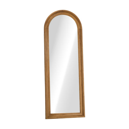 Oikiture Full Length Mirror Elegance Arch 165x60cm Brown Wood-Full Length Mirror-PEROZ Accessories