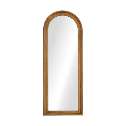 Oikiture Full Length Mirror Elegance Arch 165x60cm Brown Wood-Full Length Mirror-PEROZ Accessories