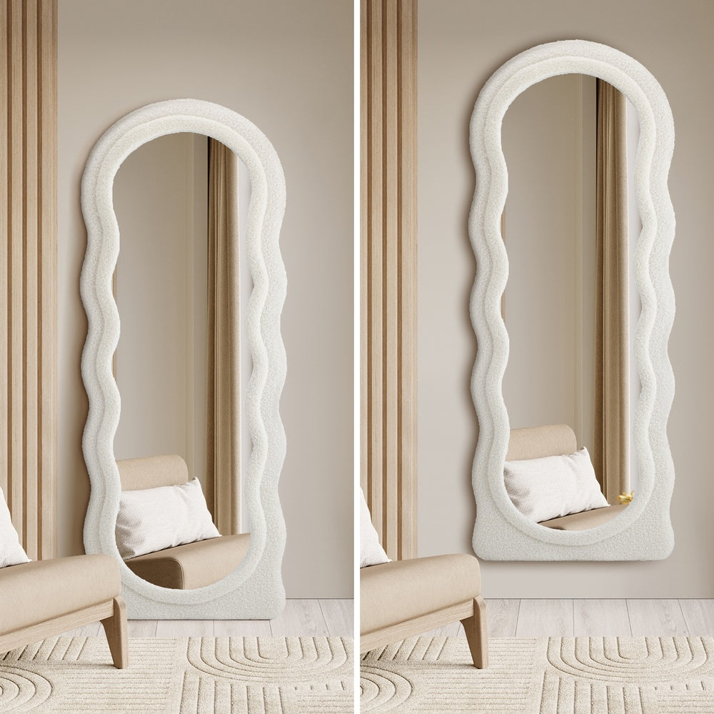 Oikiture Full Length Mirror 160cm Boucle Frame Floor Mirror-Full Length Mirror-PEROZ Accessories