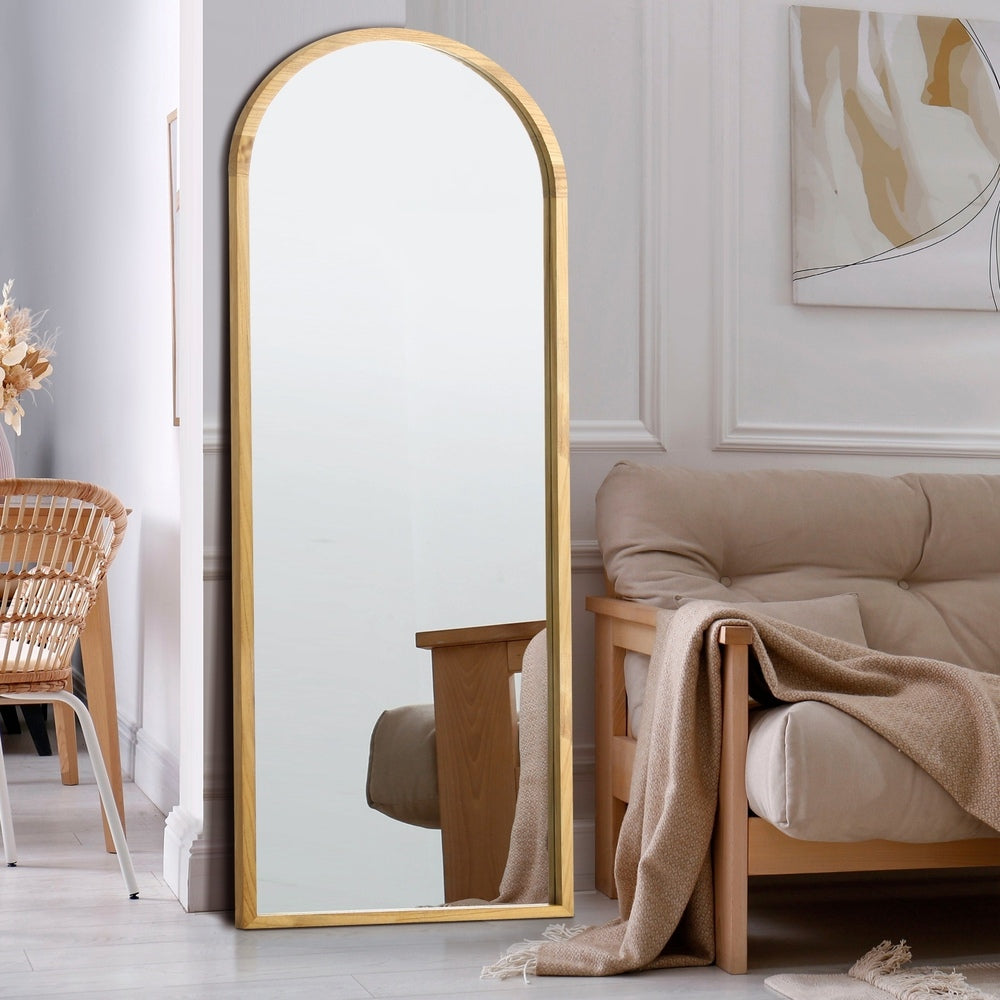 Oikiture Full Length Mirror Arched Wooden 166x60cm-Full Length Mirror-PEROZ Accessories