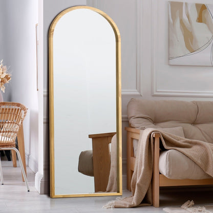 Oikiture Full Length Mirror Arched Wooden 166x60cm-Full Length Mirror-PEROZ Accessories