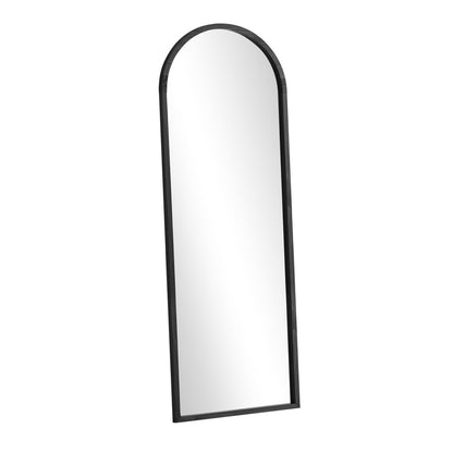 Oikiture Wooden Full Length Mirror 180x70cm Arched Floor Mirrors Black-Full Length Mirror-PEROZ Accessories