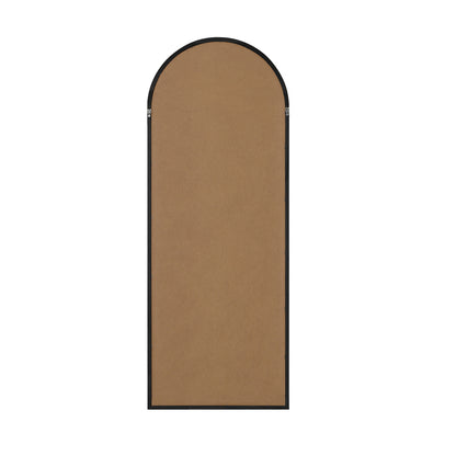 Oikiture Wooden Full Length Mirror 180x70cm Arched Floor Mirrors Black-Full Length Mirror-PEROZ Accessories