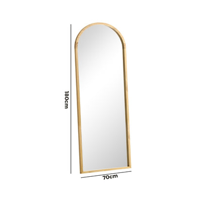 Oikiture Wooden Full Length Mirror 180x70cm Arched Floor Mirrors-Full Length Mirror-PEROZ Accessories
