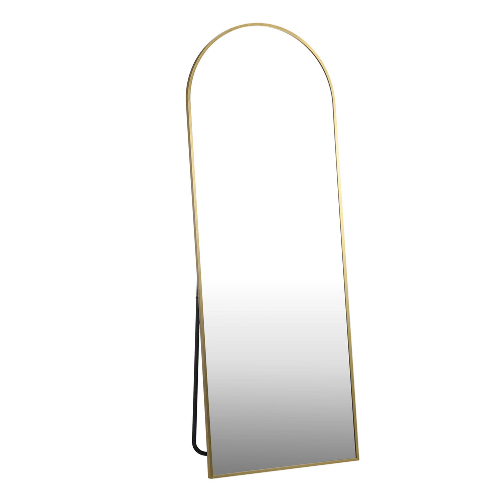 Oikiture Full Length Mirror Arched Free Standing Gold 166x60cm-Full Length Mirror-PEROZ Accessories