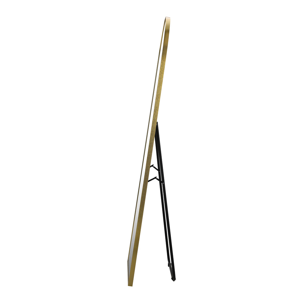 Oikiture Full Length Mirror Arched Free Standing Gold 166x60cm-Full Length Mirror-PEROZ Accessories
