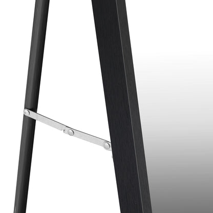 Oikiture Wooden Full Length Mirror Rectangle Free Standing Black-Full Length Mirrors-PEROZ Accessories