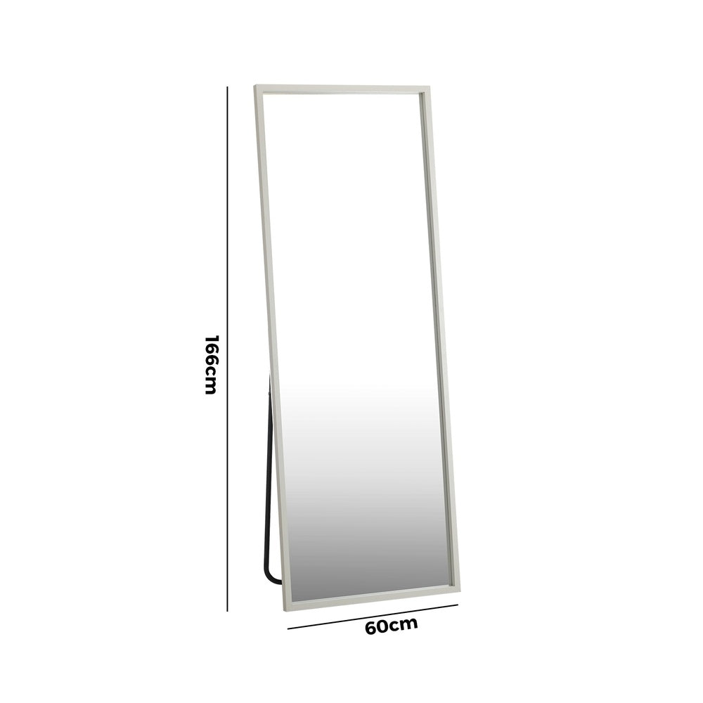 Oikiture Wooden Full Length Mirror Rectangle Free Standing White-Full Length Mirrors-PEROZ Accessories